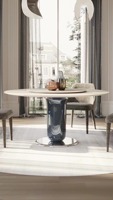 Table ronde en acier inoxydable, meuble de maison, 16 pouces