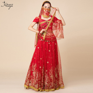 Thời Trang Ấn Độ Khiêu Vũ Quần Áo Bụng Lớn Đu Dài Váy Kỳ Lạ Phong Cách Bollywood Phù Hợp Với Nữ - Product Image 3