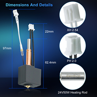 Nozel Kuningan 0.4mm All-Metal Kobra 3 Hot End Hotend Kit untuk Printer 3D Anycubic Kobra 3