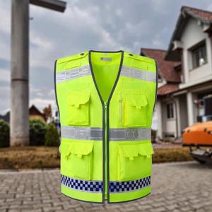 Chaleco de Seguridad Reflectante Fluorescente Negro de Alta Visibilidad para Ingenieros de la Construcción, Chaleco de Trabajo Multibolsillos para Hombre, Logotipo Personalizable - Product Image 6