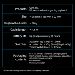 <span class=keywords><strong>Teclado</strong></span> Mecánico para Juegos <span class=keywords><strong>Logitech</strong></span> G515 TKL, Conexión Inalámbrica y por Cable, Tri-Modo, Programación GHUB, Personalización Completa, RGB - Product Image 2