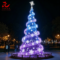 Arbre de Noël géant à LED avec structure métallique, décoration extérieure pour les fêtes et les cérémonies, idéal pour les centres commerciaux, design durable et imperméable
