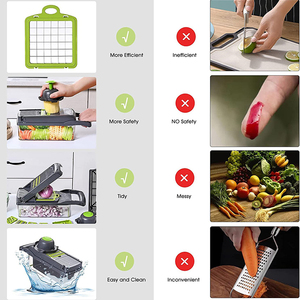 Cocina Multi 16 en 1 Manual Mandolina Cortador <span class=keywords><strong>de</strong></span> frutas <span class=keywords><strong>Cebolla</strong></span> Dicer Veggie Slicer <span class=keywords><strong>Profesional</strong></span> Vegetal Chopper - Product Image 4