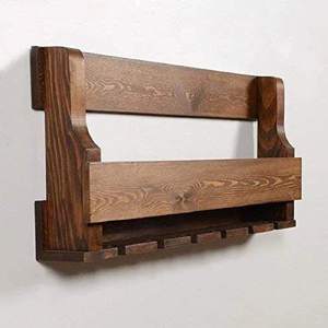 ชั้นวางขวดแก้วไม้ติดผนังผลิตด้วยมือเป็นมิตรกับสิ่งแวดล้อมสำหรับบ้านบาร์ห้องครัวจำนวนมาก - Product Image 2