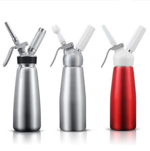 500毫升1品脱铝搅打虹吸硅边缘护手霜搅打奶油分配器，采用塑料喷嘴制成耐用金属 - Product Image 2