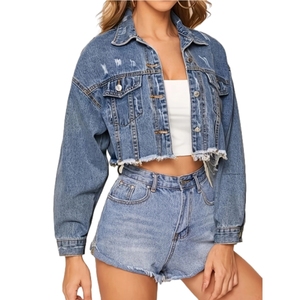 Abrigo de Mezclilla con Botones para Mujer, Estilo Moderno, en Oferta - Product Image 5