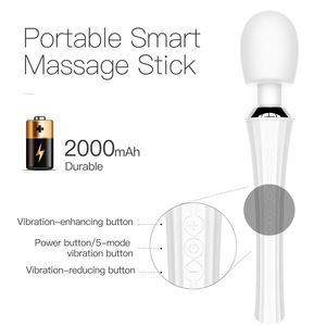 Masajeador de varita recargable de 2000mAh, 5 velocidades y 5 modos de vibración, potente vibrador AV de silicona para productos de masaje para mujeres - Product Image 4