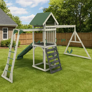 Tosen - Juego de juegos infantiles creativo de cedro chino para exteriores con toboganes, torre de juegos para jardín y patio trasero, gimnasio de juegos tipo jungla - Product Image 1