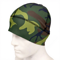 Bonnet de sport personnalisé en polyester extensible pour homme – Cyclisme, ski, activités de plein air – Maille respirante, motif camouflage – Bonnets ajustés pour homme