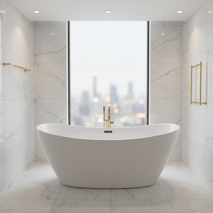 <span class=keywords><strong>Baignoire</strong></span> autoportante ovale CUPC pour bain intérieur, noire, avec vidange à débordement et massage par remous - Product Image 1
