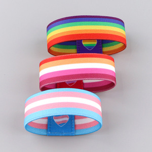 Dây đeo tay thể thao cầu vồng LGBT mới bán buôn, in hình cờ chuyển giới, chất liệu thun co giãn - Product Image 3