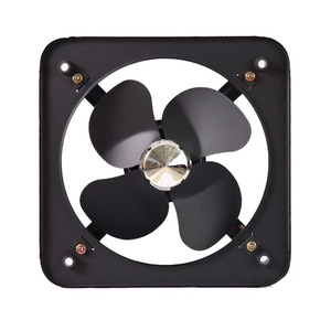 Fad Square Exhaust Fan 14 In Axial Fan For Kitchen Bathroom Wall <b>Window</b> Mounting Black <b>Plastic</b> Blades - Product Image 3