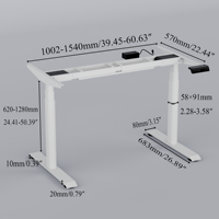 Cadre de bureau réglable électrique à double moteur, 3 niveaux, automatique, en fer, durable, moderne, pour la maison et le bureau