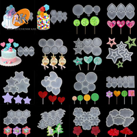 Moule en résine époxy en forme d'étoile d'amour ronde AK, bricolage, bâtonnets, sucettes, fournitures pour gâteaux, moules en silicone pour la fabrication de sucettes, enfants