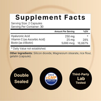 Acide hyaluronique de formule biodisponible de 1000mg avec capsules de MSM pour le soutien des os et des articulations chez l'adulte