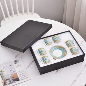 ชุดถ้วยกาแฟพร้อมจานรอง 6 ใบ พอร์ซเลนหรูหราขายดีที่สุด - Product Image 1