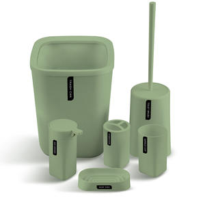 バスルーム用品6点セットうがい薬カップ歯ブラシホルダーソープボックスバスルーム収納バスルームトイレタリーセット - Product Image 1