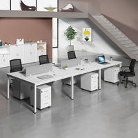Système commercial ordinateur bureau poste de travail meubles Table en bois cloison de bureau