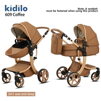 Poussette de voyage pliable ultra-légère Kidilo, cadre en alliage d'aluminium, capacité de charge de 15 kg, 0-6 mois, extérieur