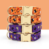 2026 Modisches Niedliches Haustier-Halsband Halloween-Thema Hundehalsband-Set Verstellbar mit Premium Abnehmbarer Metallschnalle Haustierzubehör