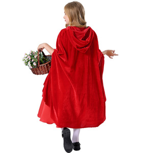 Costume de Cendrillon pour filles de 8 à 13 ans, robe de jeu de rôle anime, châle à capuche rétro, conte de fées, polyester, transfrontalier - Product Image 4