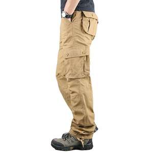 Pantalones Cargo con múltiples bolsillos para hombre, pantalones sueltos de talla grande, Pantalones rectos informales con protección laboral - Product Image 4
