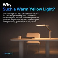 Lámpara de Mesa LED de Espectro Completo, Anti Luz Azul, Sin Parpadeo, Regulable, para Niños, Estudio y Lectura