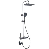 Moden Douche murale atmosphère numérique piano lumineux Affichage numérique Salle de bain Robinet de douche à LED Mitigeur de douche piano Ensemble