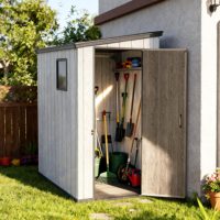 Abri à outils imperméable Kenda, abri de jardin avec garantie de 10 ans, résistant aux typhons de niveau 11, sans entretien