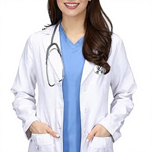 Bata de laboratorio unisex personalizada de alta calidad, blanca, tejida, 100% poliéster, con detección de agujas, uniforme de hospital de manga larga para médicos, CE IS - Product Image 3