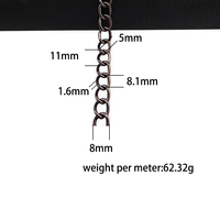 Chaîne de rechange plate en métal de 100 cm en forme de O pour bandoulière de sac à main, idéale pour la fabrication de sacs DIY et de pochettes
