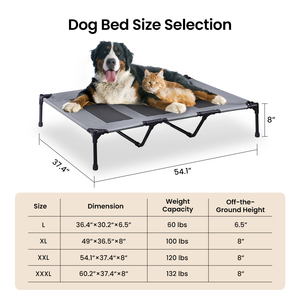 Durable <strong>Metal</strong> Frame Foldable Pet Elevated <strong>Dog</strong> <strong>Bed</strong> Breathable Outdoor Camping Washable Feature for Pet Feeding - Product Image 5