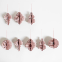 Boules de Noël en papier, décoration de boule de Noël 3D, ornement de Noël en nid d'abeille, décoration de Noël en papier de soie