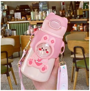 Mignonne gourde isotherme pour enfants, motif dinosaure, avec paille, en acier inoxydable 316, anti-fuite, pour la rentrée scolaire - Product Image 2