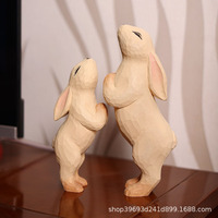 Ornements en bois de lapin sculptés à la main, cadeaux artisanaux en bois, sculptures de lapin, cadeaux de guérison, personnalisables