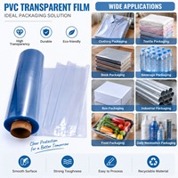 Film transparent en PVC haute transparence, film d'emballage imperméable pour vêtements, textiles, boîtes cadeaux