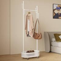 Porte-vêtements sur pied en métal, support de rangement et de suspension pour vêtements domestiques avec étagère à chaussures
