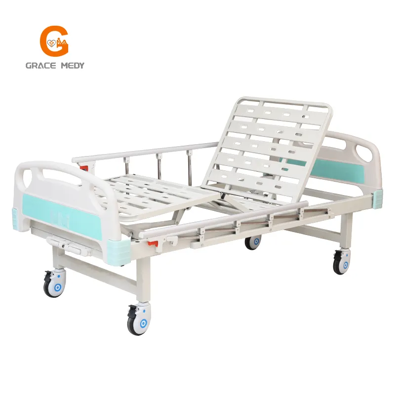 adjustable 2 cranks manual hospital bed price with bed toilet examination bed hospital