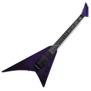 Flyoung shiny particles Paint electric Guitar Factory High QUality Guitars Flying V shape Guitar