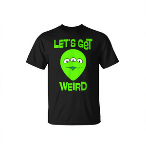 Camiseta Let's Get Weird Alien, color negro, unisex, talla para adultos S M L XL XXL - Product Image 2