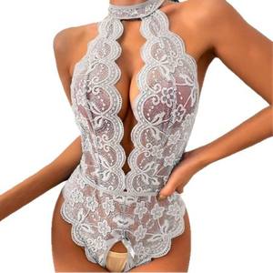 Lencería Teddy de Moda, Body de Encaje Sexy Transparente para Mujer, Transpirable, 100% Poliéster, Estilo Erótico - Product Image 4