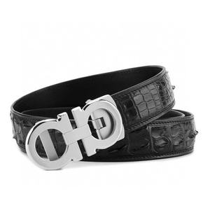 Ceinture <span class=keywords><strong>sud</strong></span>-africaine en cuir véritable pour hommes automatique pour boucle polyvalente décontractée pour affaires ou à la mode boucle en acier inoxydable noir - Product Image 5