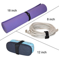 20 correas de amarre de cable de gancho y bucle de nailon negro de 350 mm correas de cincha reutilizables correas de almacenamiento