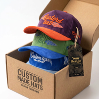 Casquette de baseball personnalisée à 5 panneaux, style A-Frame, avec patch en cuir, en daim bicolore, couronne haute, vente en gros OEM