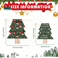 Pochette à cordon décorative en velours pour Noël, pendentif décoratif de fête, sac de rangement en forme d'arbre pour cadeaux/souvenirs