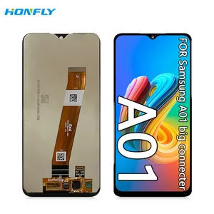 Honfly "جودة جيدة استبدال الهاتف المحمول اللمس لسامسونج غالاكسي a01 a02 a04 موصل كبير شاشات الكريستال السائل