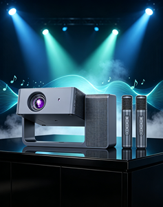 โปรเจคเตอร์พกพา HT30 3D HD ระบบคาราโอเกะไมค์คู่ในตัว อุปกรณ์ความบันเทิงโฮมซีเนม่าสำหรับใช้ในครอบครัว - Product Image 1