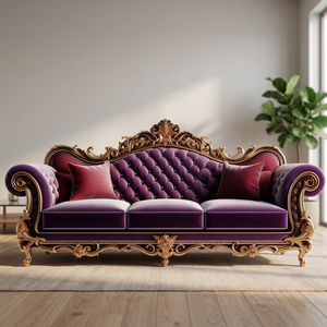 Premium Solid Teak Wood Traditional Convertible Modular Eco-Friendly 3 Seater <b>Sofa</b> Set <b>Foam</b> Royal Luxury Design Living Room - Product Image 2
