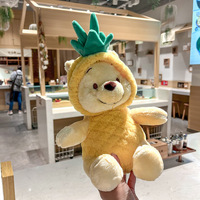 Boneka Beruang Kartun Terkenal Berkualitas, Lucu, Lembut, Boneka Nanas Beruang yang Menggemaskan, Mainan Hewan yang Nyaman untuk Anak, Bantal