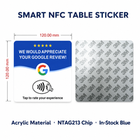Autocollant NFC rond en acrylique pour tables de café, appuyez pour évaluer Google Card, résistant aux rayures